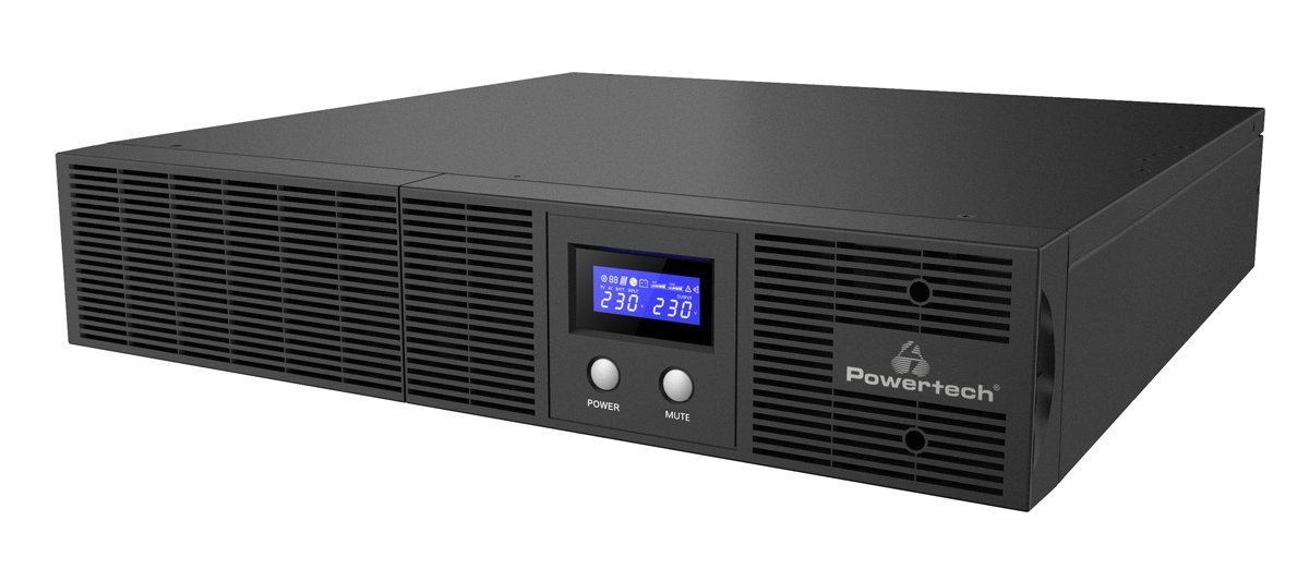 POWERTECH UPS Line Interactive  για rack 2U, με οθόνη, 2200VA/1540W, 4x AC output 8180