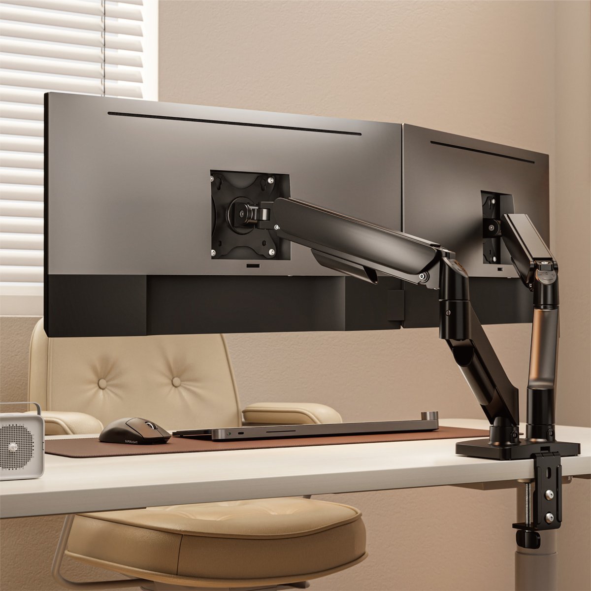 POWERTECH βάση γραφείου για 2x οθόνες , 17-32", έως 9kg 8314 - Image 2