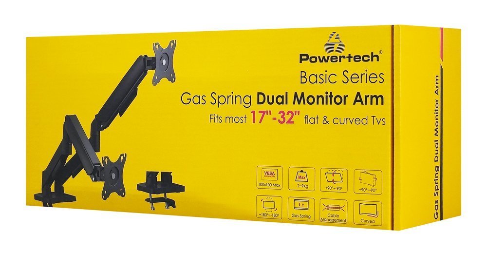 POWERTECH βάση γραφείου για 2x οθόνες , 17-32", έως 9kg 8314 - Image 8