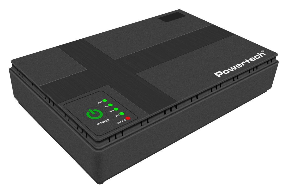 POWERTECH mini DC UPS , 36W, 10400mAh, 3x DC, USB/LAN/POE, μαύρο 8476