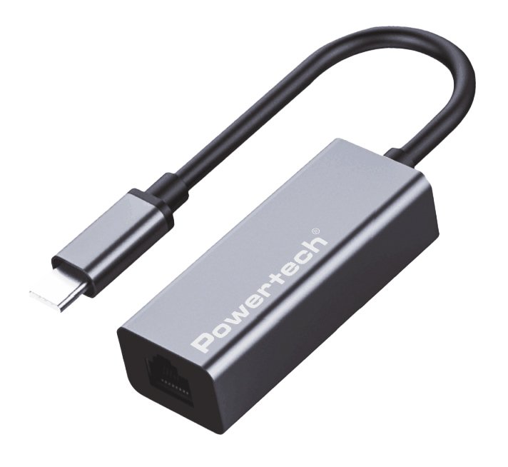 POWERTECH αντάπτορας δικτύου , USB-C, 1000Mbps Ethernet, γκρι 8770