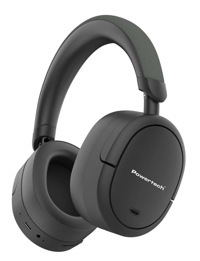 POWERTECH headphones , ενσύρματα & ασύρματα, ANC & ENC, 40mm, 300mAh, μαύρα 8789