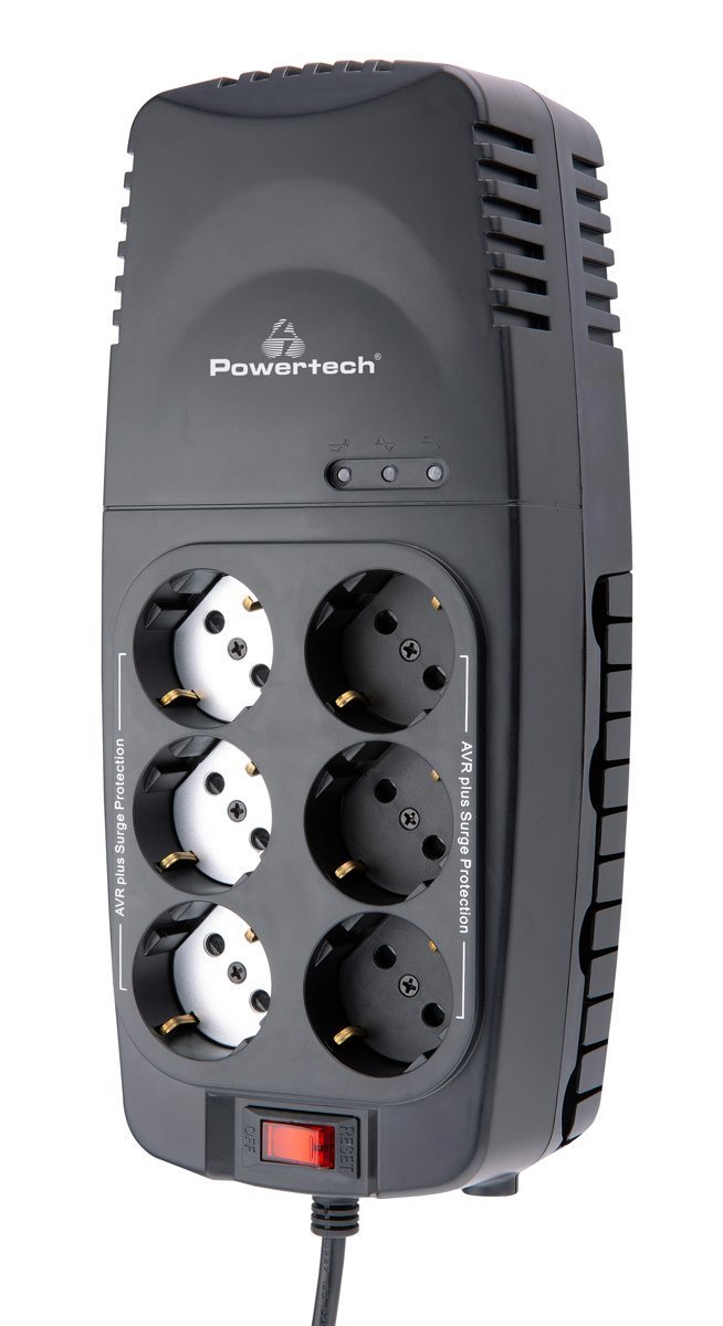POWERTECH σταθεροποιητής ρεύματος , 2000VA/1000W, 6x schuko 8843 - Image 3