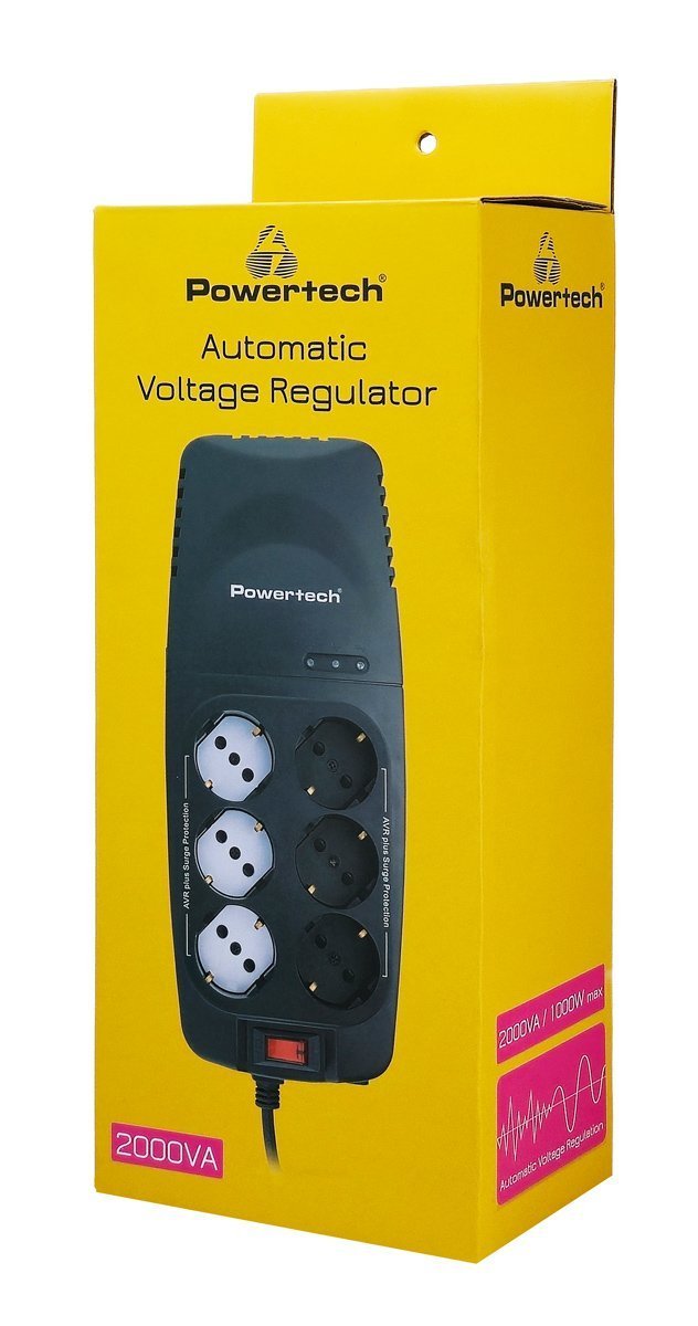 POWERTECH σταθεροποιητής ρεύματος , 2000VA/1000W, 6x schuko 8843 - Image 4