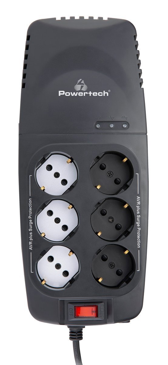 POWERTECH σταθεροποιητής ρεύματος , 2000VA/1000W, 6x schuko 8843