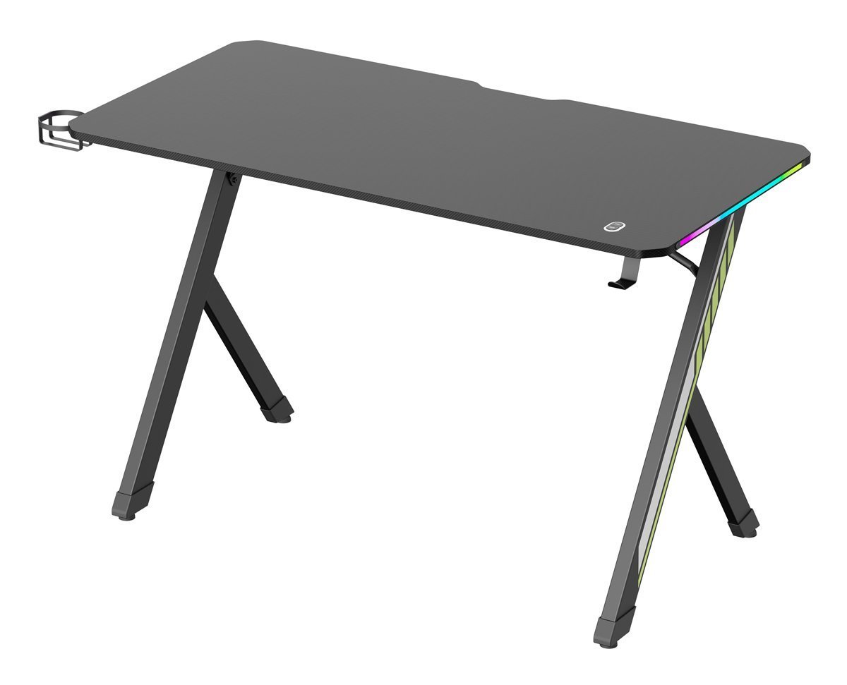 POWERTECH gaming γραφείο  με RGB φωτισμό, 120x60x75cm, μαύρο 8863