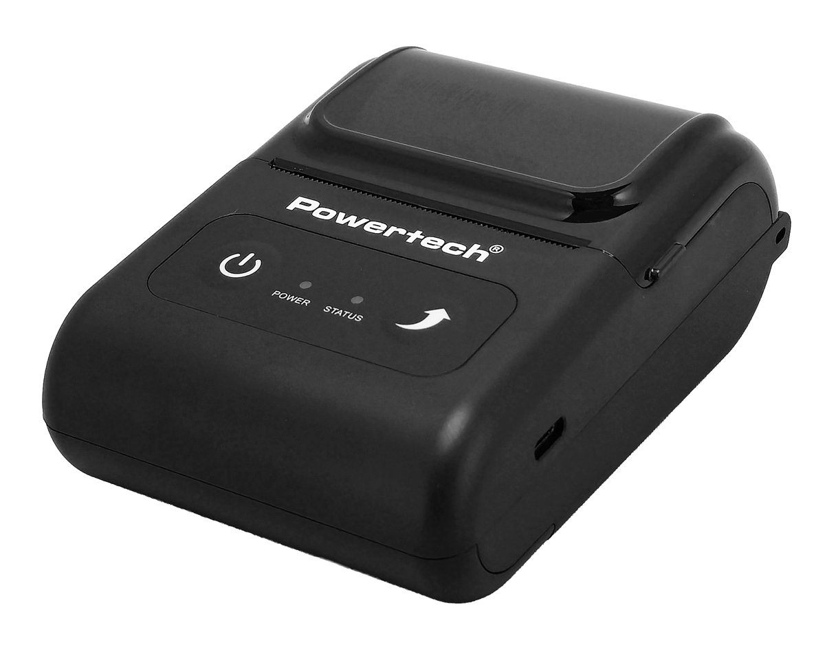 POWERTECH φορητός θερμικός εκτυπωτής αποδείξεων , USB-C/Bluetooth, μαύρος 9090