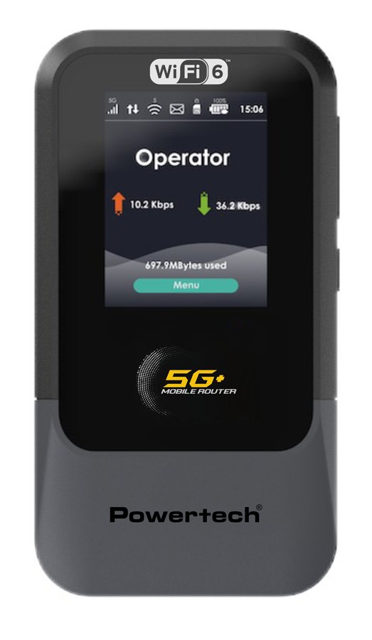 POWERTECH 5G mobile router , WiFi 6, AX900 dual band, 4000mAh 9098