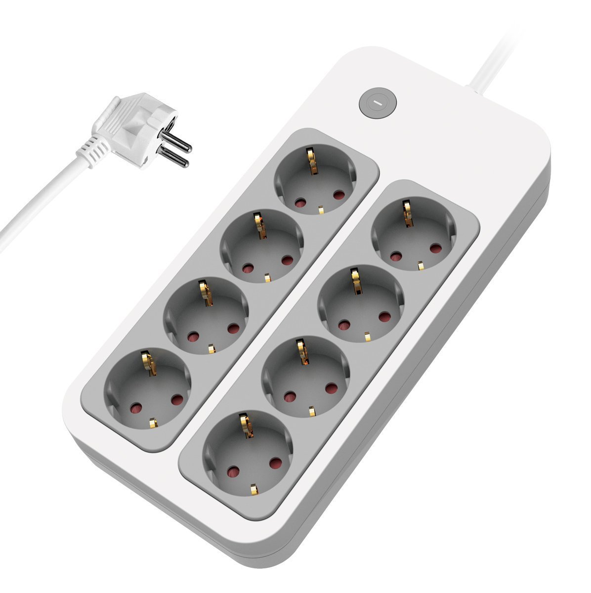 POWERTECH πολύπριζο ασφαλείας , 8 θέσεων, 16A, 1.5m, λευκό 9352