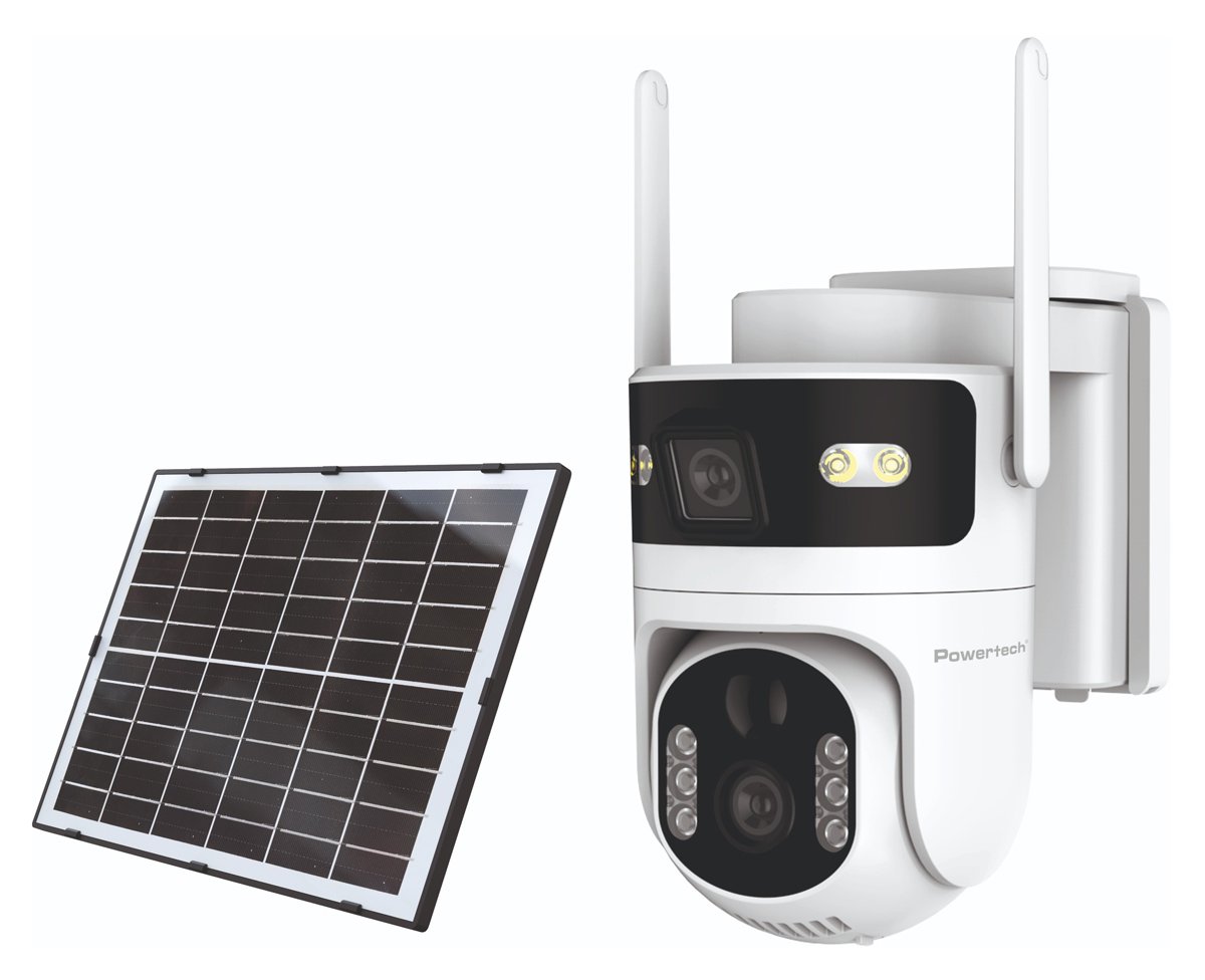 POWERTECH smart ηλιακή κάμερα , dual lens, 4MP, 4G, PTZ, SD, IP65