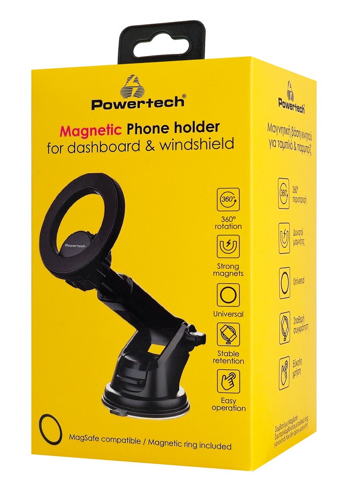 POWERTECH βάση smartphone αυτοκινήτου για ταμπλό, μαγνητική, μαύρη 9631 - Image 6