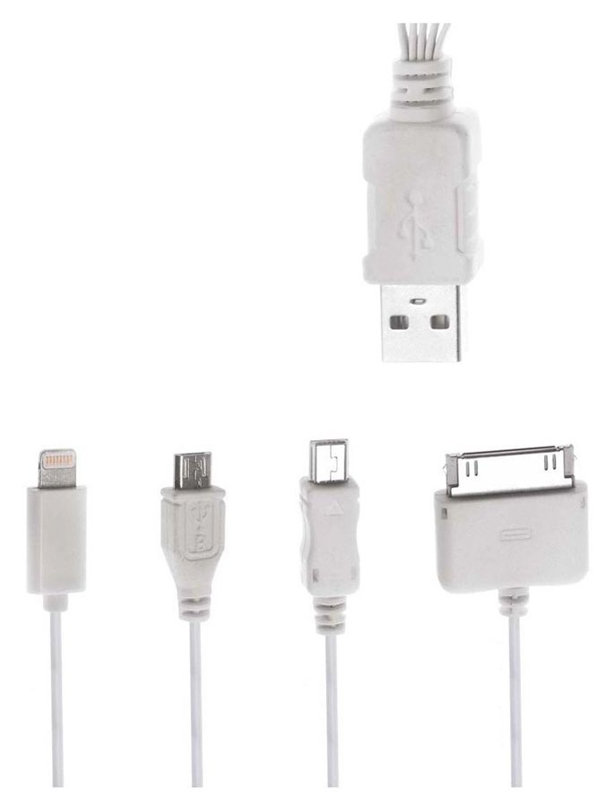 POWERTECH καλώδιο USB 4 in 1 , 1m, λευκό 472
