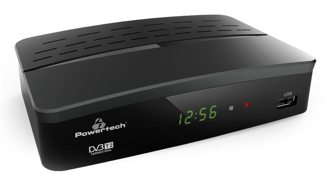 POWERTECH ψηφιακός δέκτης , MPEG4, DVB-T2, H.265, RJ45 1292