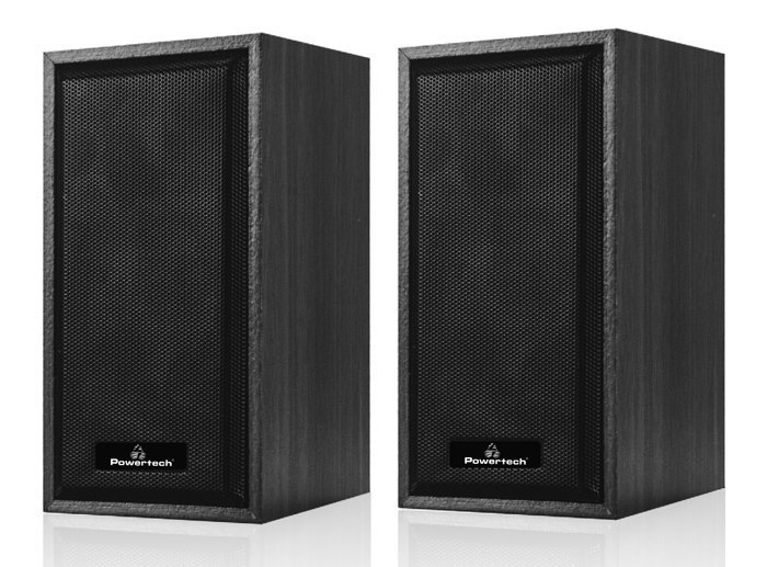 POWERTECH ηχεία Premium sound  από ξύλο, 2x 3W, 3.5mm, μαύρα 1878