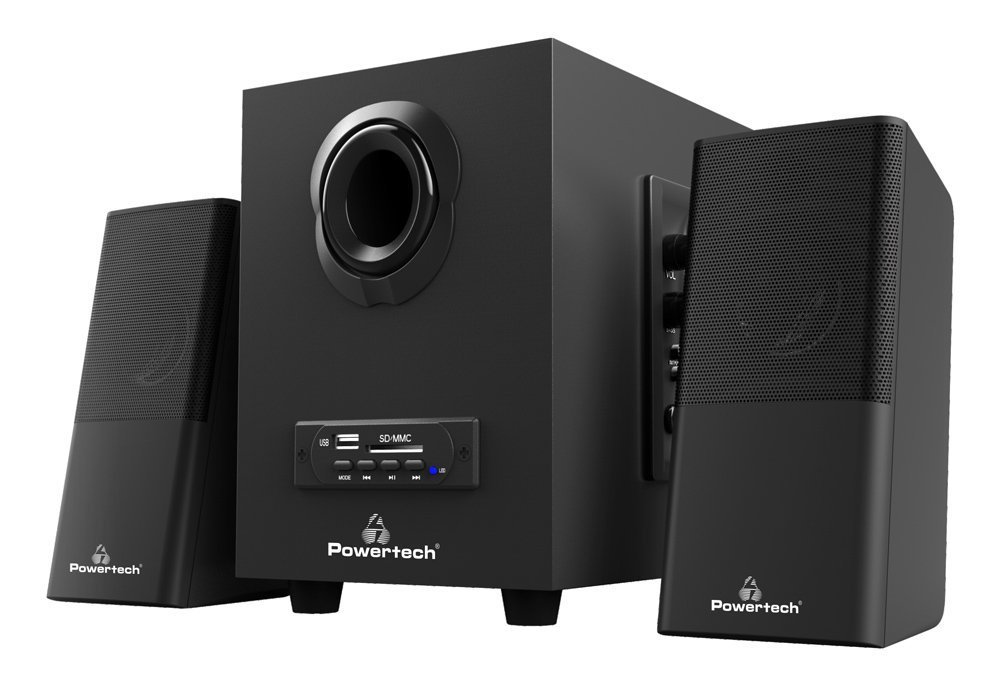 POWERTECH ηχεία Premium sound , 16W, USB/SD/FM/BT, remote, μαύρα 1879
