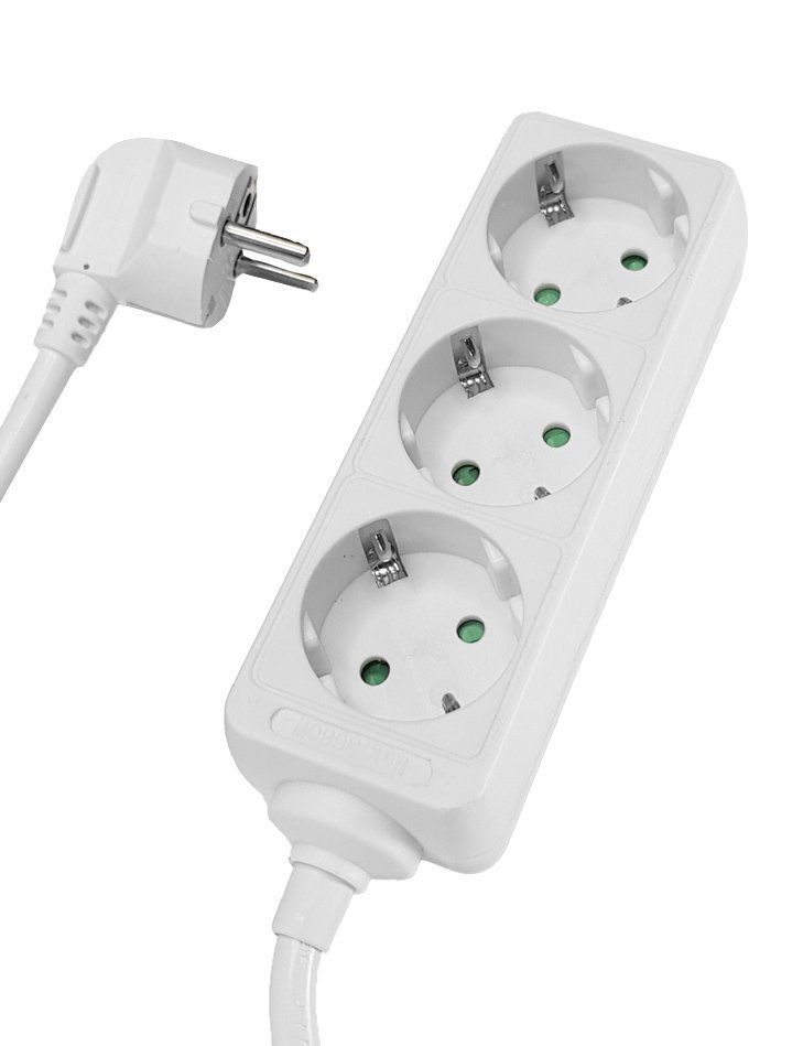 POWERTECH πολύπριζο , 3x schuko, 16A, 1.5m, λευκό 1751