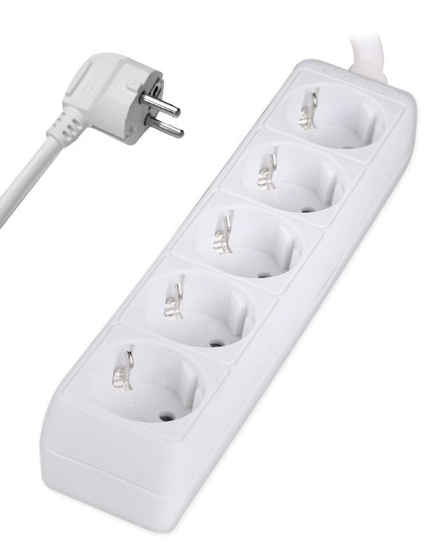 POWERTECH πολύπριζο , 5x schuko, 16A, 1.5m, λευκό 1752