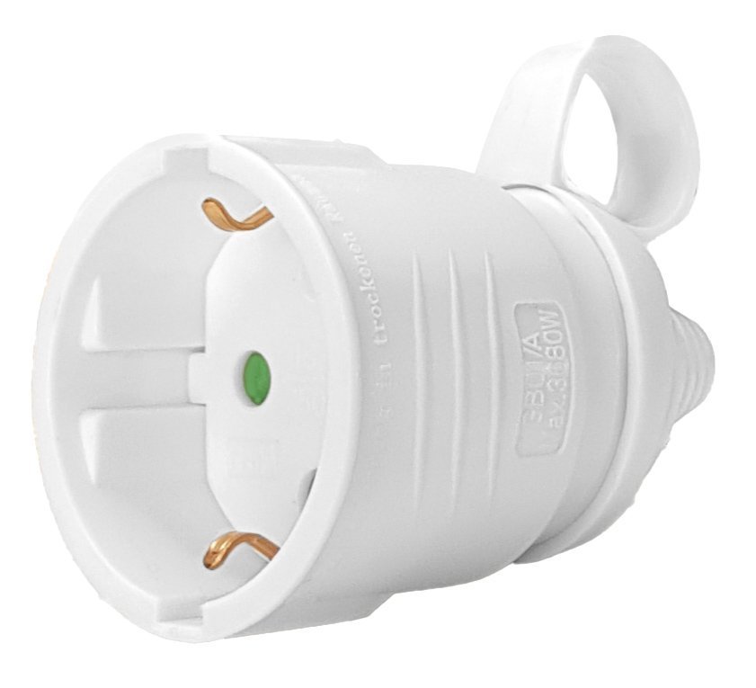 POWERTECH φις ρεύματος , 1x schuko, 16A, λευκό 1769