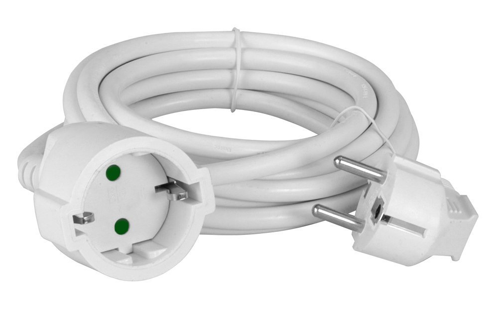 POWERTECH μπαλαντέζα ρεύματος , 1x schuko, 16A, 5m, λευκή 1771