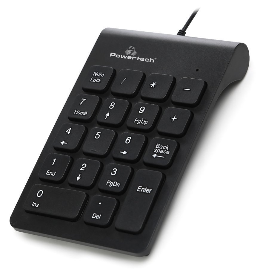 POWERTECH ενσύρματο αριθμητικό πληκτρολόγιο , USB, μαύρο 2074