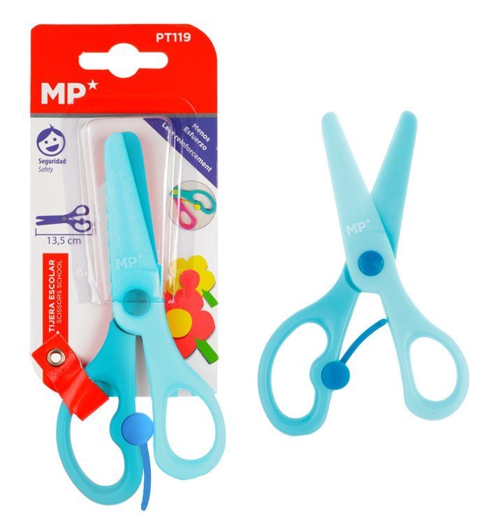 MP παιδικό ψαλίδι χαρτιού , πλαστικό, 13.5cm, μπλε 1685