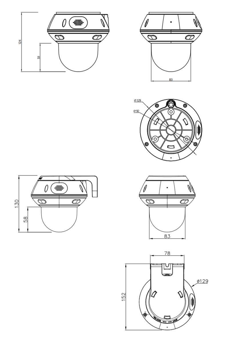 IP kamera, 5MP, 3.35-10.05mm, 4x zoom, IP66, PoE, PTZ 8856 5MP