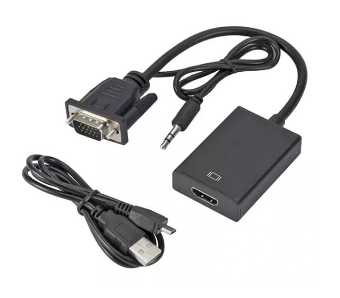 POWERTECH αντάπτορας VGA & 3.5mm σε HDMI , μαύρος 4228