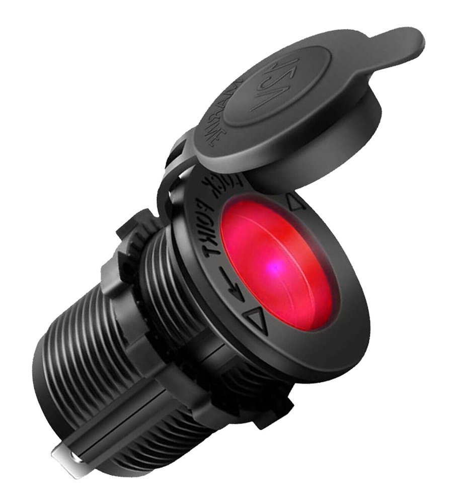 POWERTECH πρίζα αναπτήρα για σκάφη & οχήματα , κόκκινο LED, 12V 6600