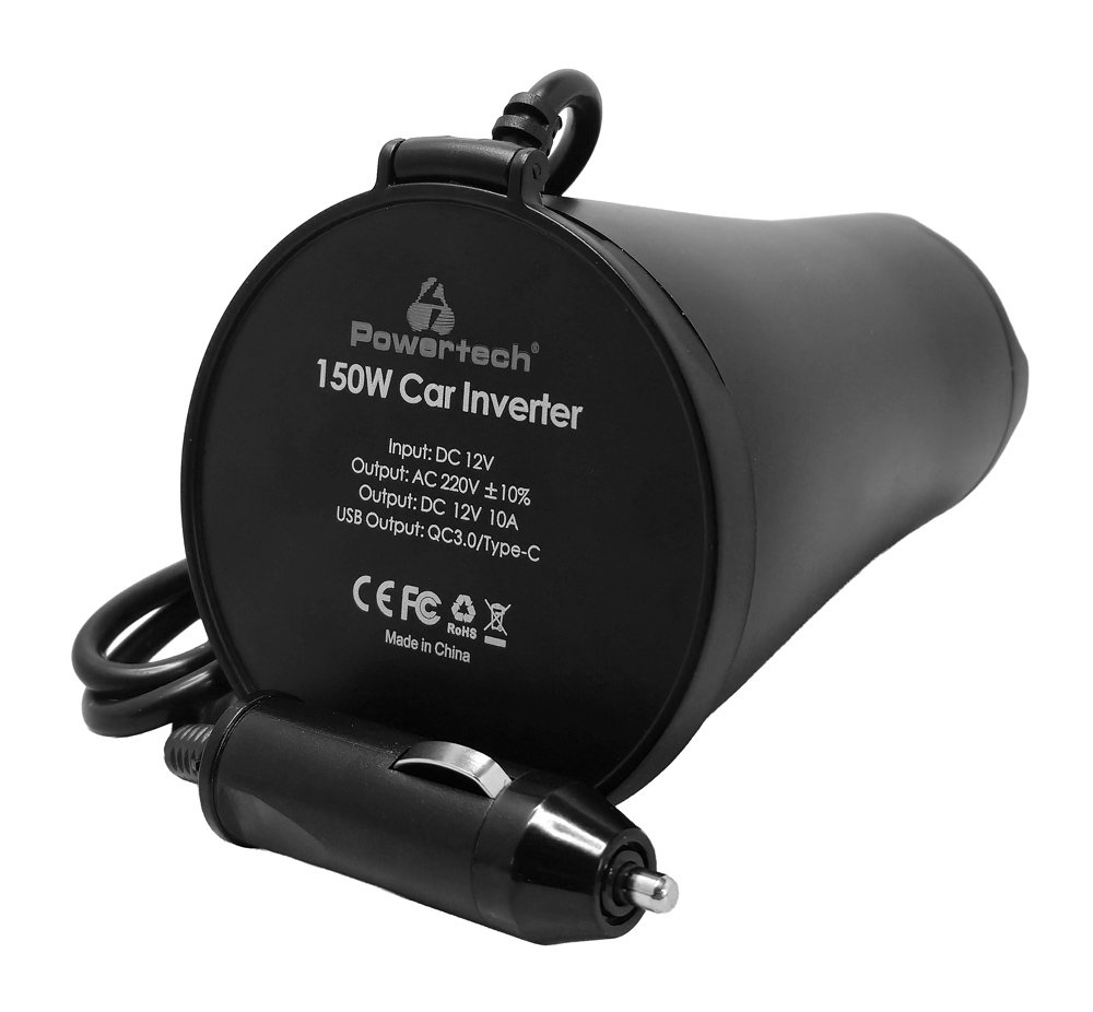 inverter aytokinitoy, 150W, 12V DC se 220V AC, me USB/USB-C 8053 Inverter 2