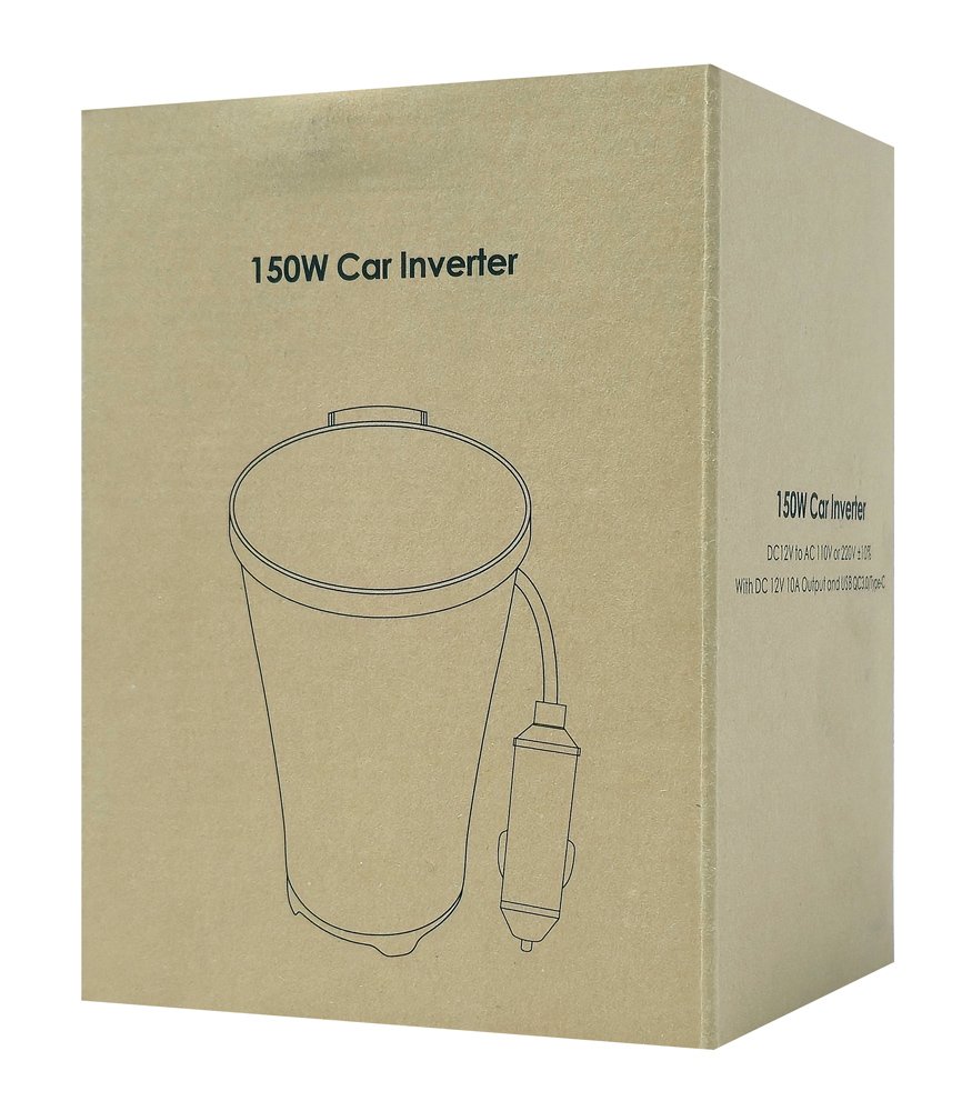 inverter aytokinitoy, 150W, 12V DC se 220V AC, me USB/USB-C 8053 Inverter 5