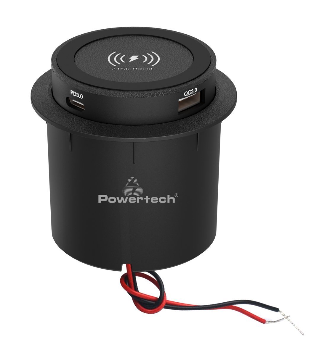asyrmatos fortistis me USB & USB-C thyres, 15W/30W, mayros 8056 Όchi