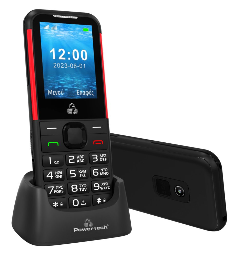 POWERTECH κινητό τηλέφωνο Sentry 4G , SOS Call, με φακό, μαύρο 4752