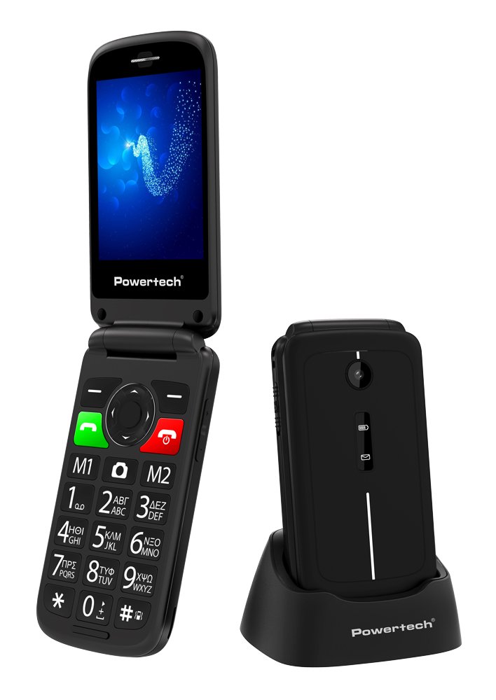POWERTECH κινητό τηλέφωνο Sentry 2.8, 2.8", dual SIM, πλήκτρο SOS, μαύρο 8149