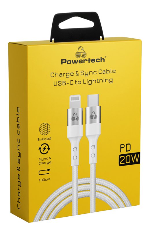 POWERTECH καλώδιο USB-C σε Lightning , PD 20W, copper, 1m, λευκό 4755 - Image 2