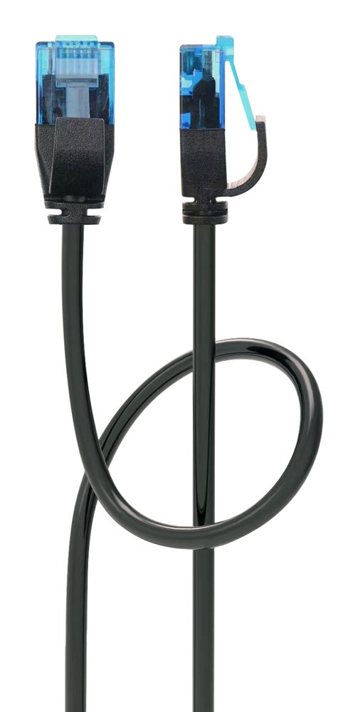 POWERTECH καλώδιο δικτύου  Cat 6a U/UTP, copper, slim, 1m, μαύρο 5104