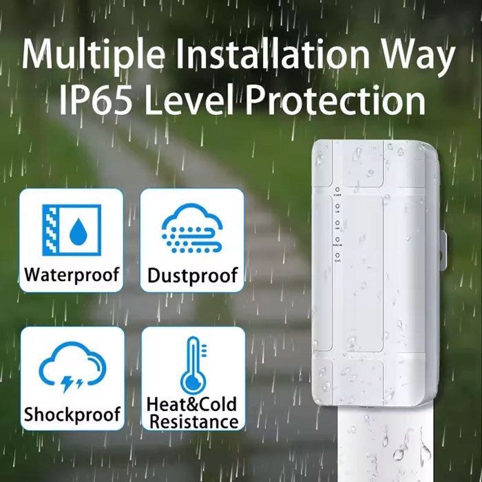 outdoor 4G LTE CPE, 300Mbps Wi-Fi, 100Mbps LAN, IP65 6449 4G Router 4