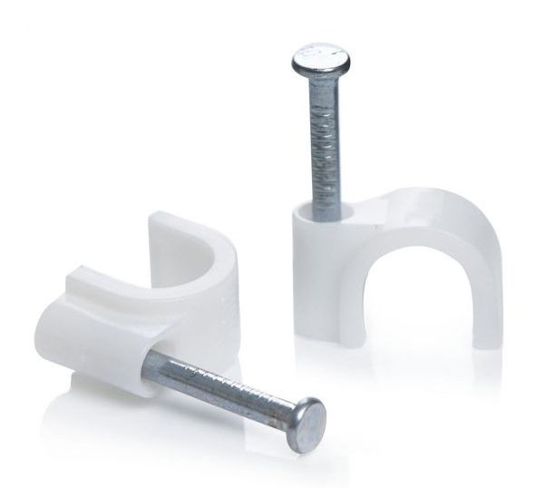 POWERTECH Ρόκα στήριξης καλωδίων , Round, 9mm, λευκή, 100τμχ