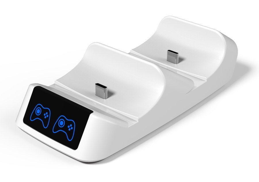 ROAR βάση φόρτισης gamepad  για 2x PS5 DualSense, λευκή 3621