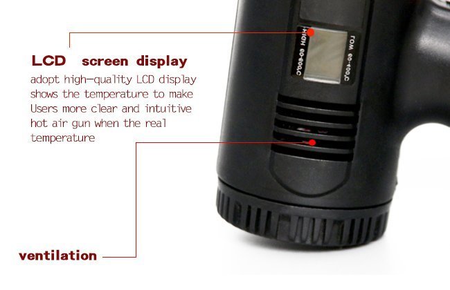 pistoli thermoy aera, 2 tachytites, LCD, 1800W, mayro 4467 Ergaleio thermoy aera 8