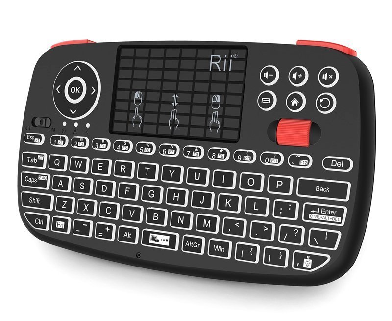 RIITEK ασύρματο mini πληκτρολόγιο i4, backlit, Bluetooth & 2.4GHz, μαύρο 6373