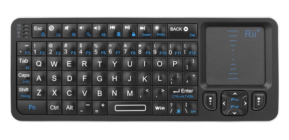 RIITEK ασύρματο mini πληκτρολόγιο K06, backlit, Bluetooth/2.4GHz, μαύρο 6374