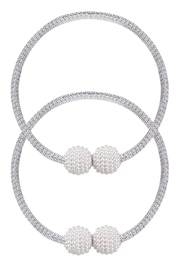 ROXXANI δέστρα κουρτίνας , μαγνητική, 43cm, γκρι, 2τμχ 5378