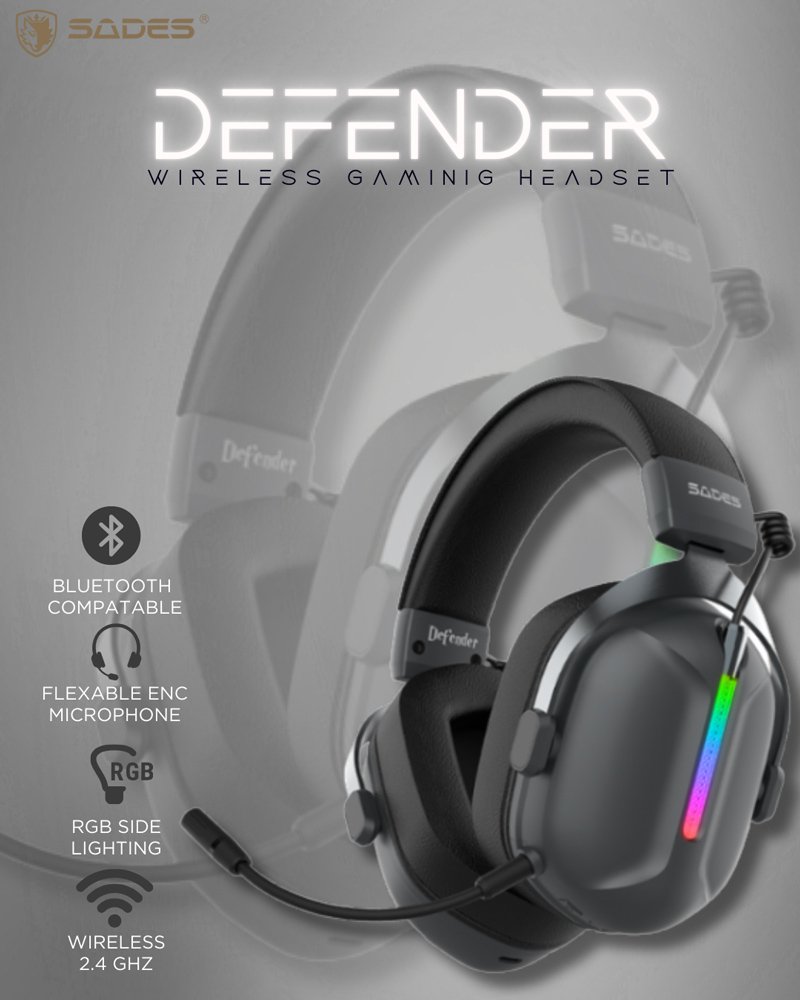 gaming headset Defender, asyrmata & ensyrmata, 50mm, 1050mAh, RGB, multi-platform, mayro 9210 Bluetooth