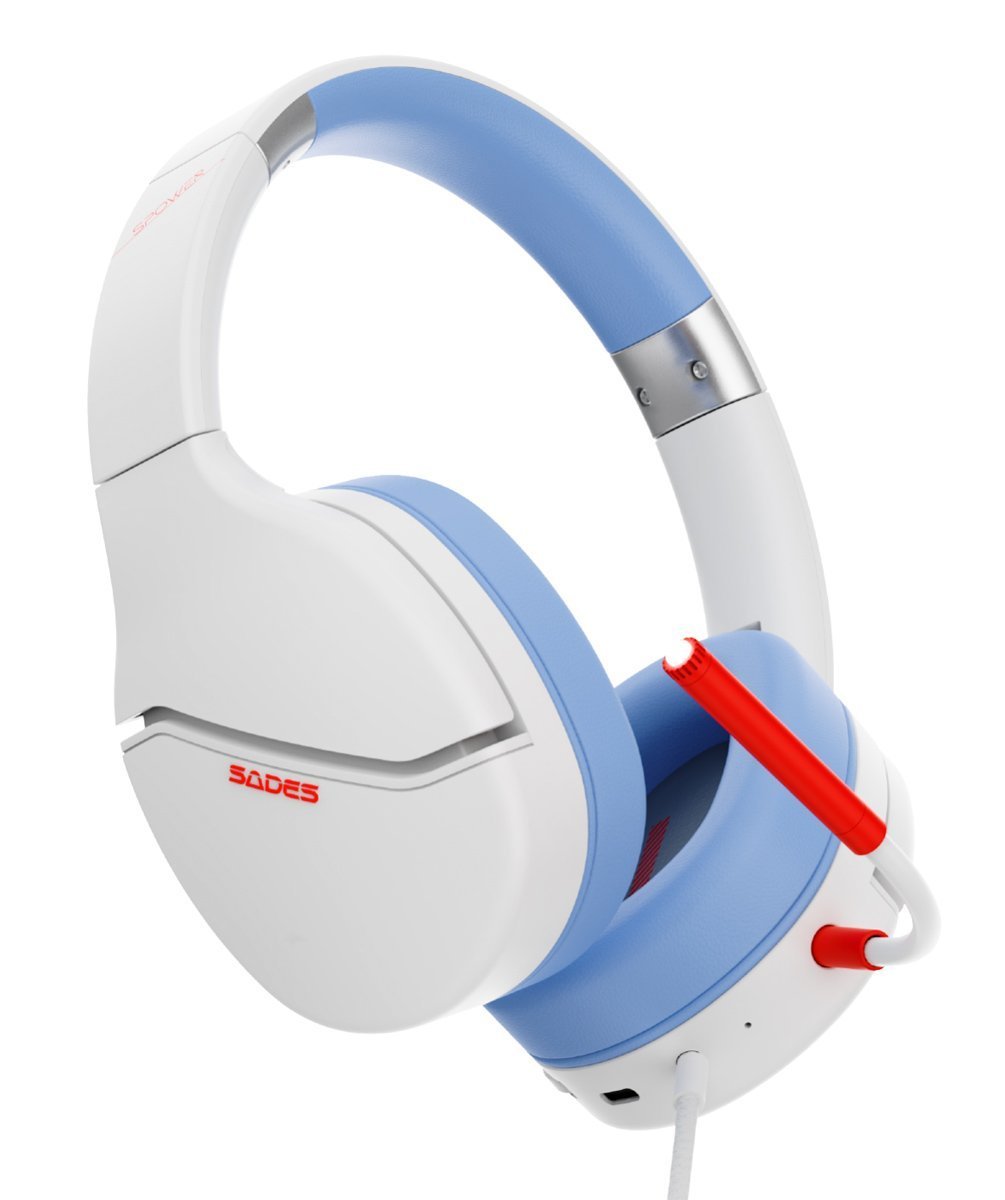SADES gaming headset SPOWER, 3.5mm σύνδεση, 40mm, multi-platform, λευκό 9208 - Image 5