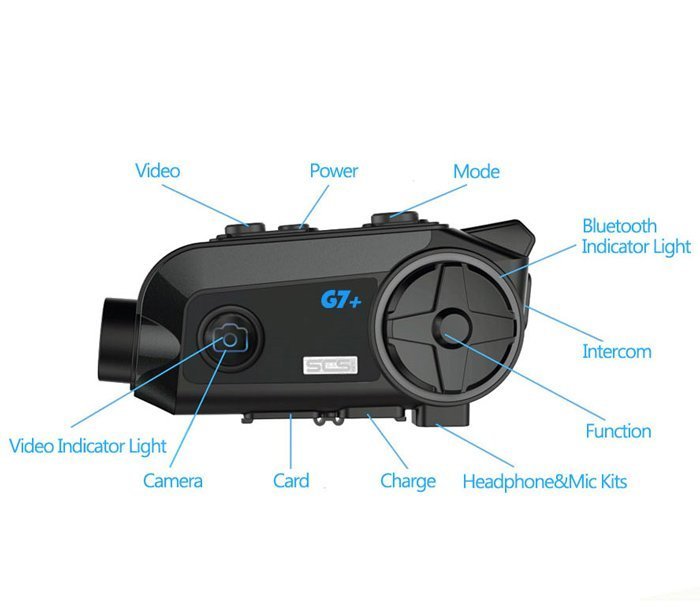 SCSETC ενδοεπικοινωνία μηχανής G7+, κάμερα, Bluetooth, 2 αναβάτες, 500m 5796 - Image 3