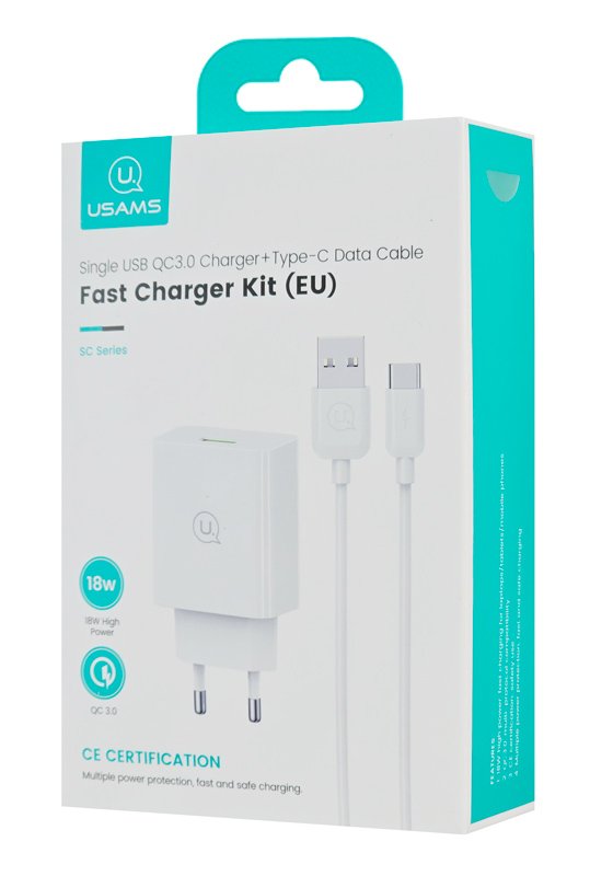 fortistis toichoy me kalodio USB-C, USB, 18W, leykos 7631 1