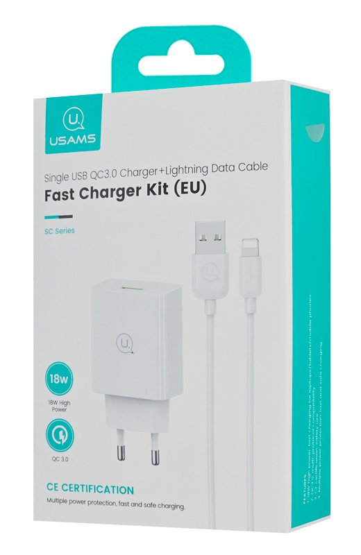 fortistis toichoy me kalodio Lightning, USB, 18W, leykos 7632 1