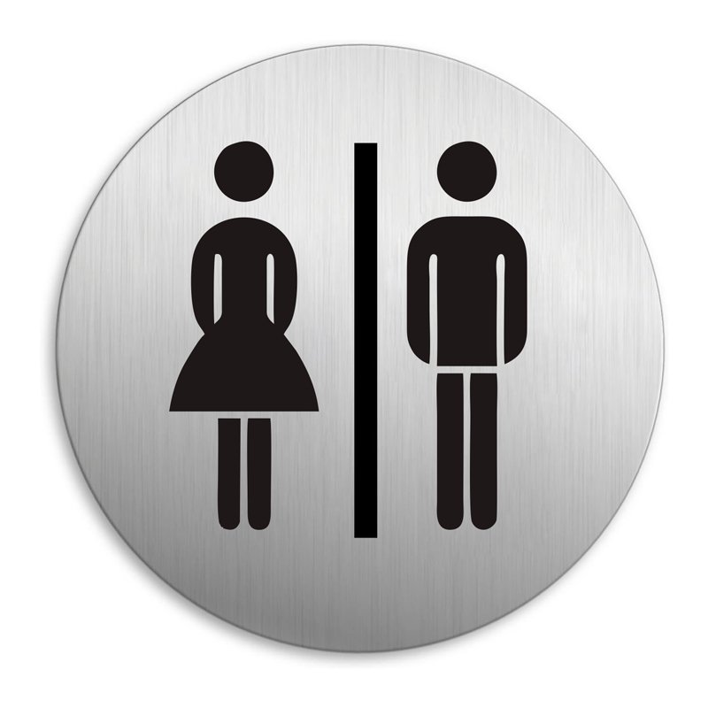 SEILFLECHTER πινακίδα WC γυναικών/ανδρών 972069, αυτοκόλλητη, Φ75mm 6787