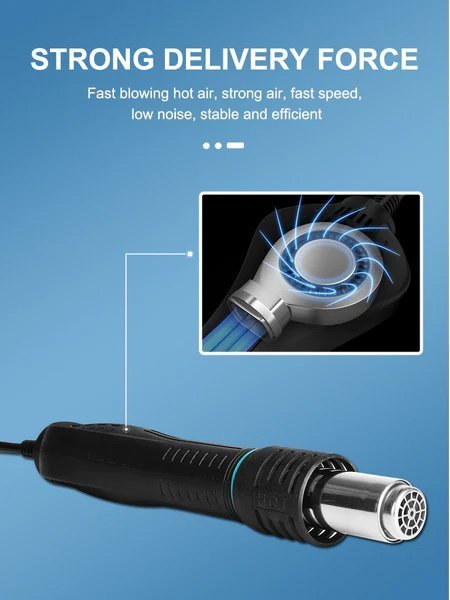stathmos sygkollisis 212 me kollitiri & air gun, 760W, 200-450 °C 6267 Stathmos sygkollisis 5