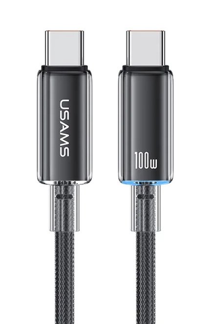 USAMS καλώδιο USB-C σε USB-C US-, 100W, 480Mbps, 1.2m, μαύρο 6904